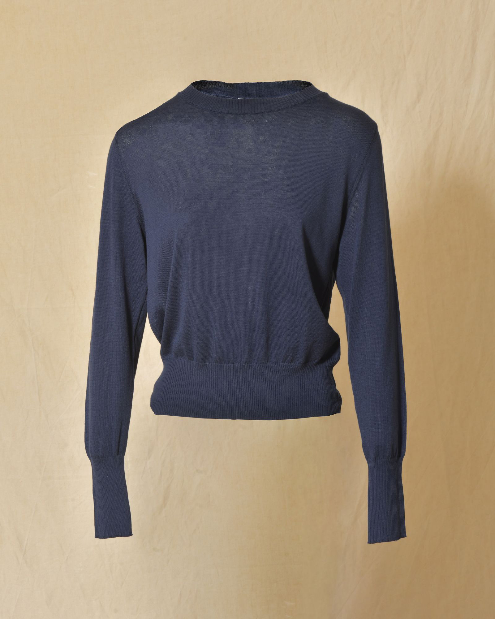 Pull fin en maille bleu marine Emma White