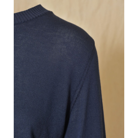 Pull fin en maille bleu marine Emma White