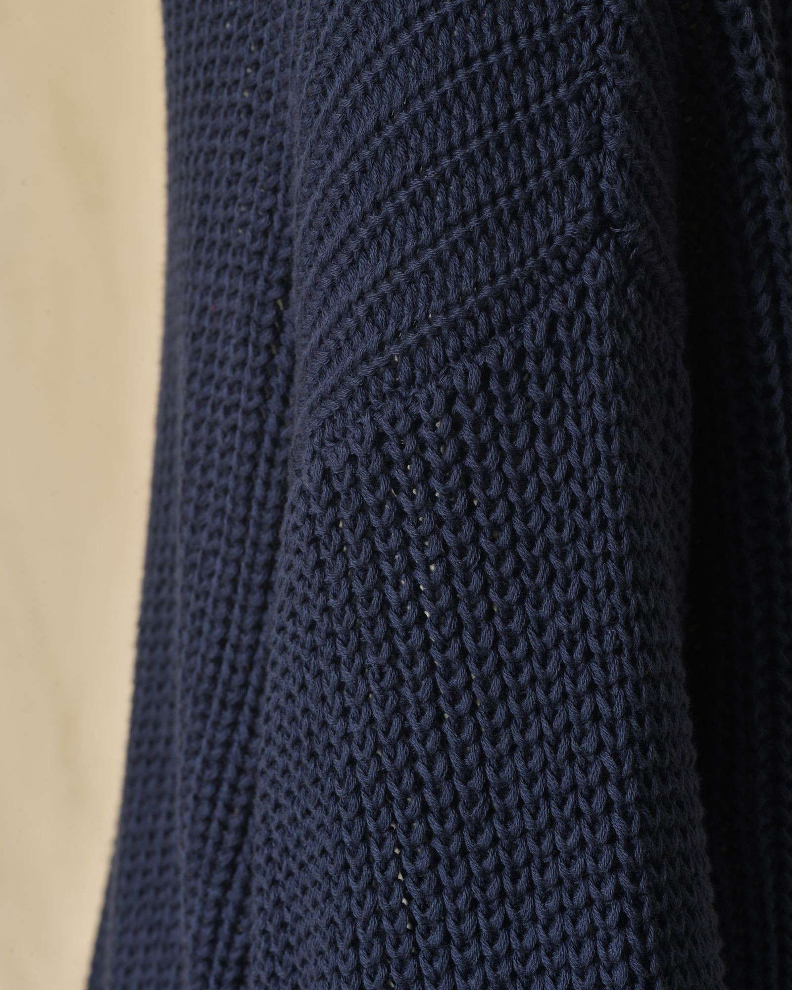 Gilet long maille ajourée bleu marine Emma White