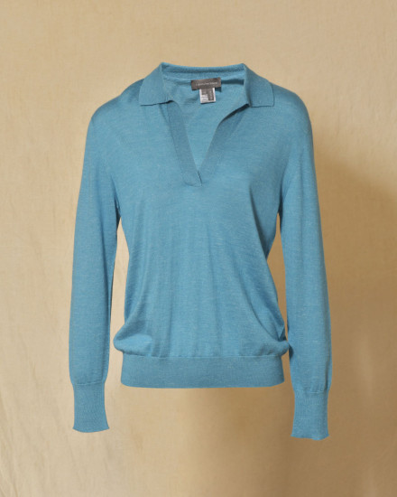 Polo en cachemire bleu Lorena Antoniazzi