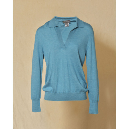 Polo en cachemire bleu Lorena Antoniazzi