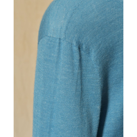 Polo en cachemire bleu Lorena Antoniazzi