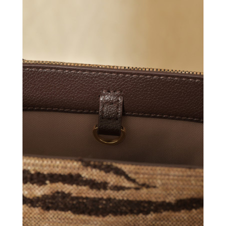 Sac cabas à motif félin en cuir Elisabetta Franchi