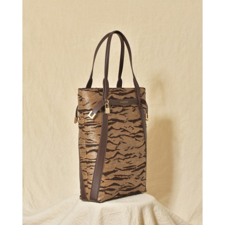 Sac cabas à motif félin en cuir Elisabetta Franchi
