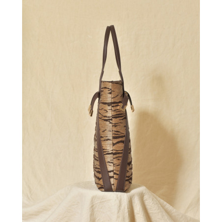 Sac cabas à motif félin en cuir Elisabetta Franchi