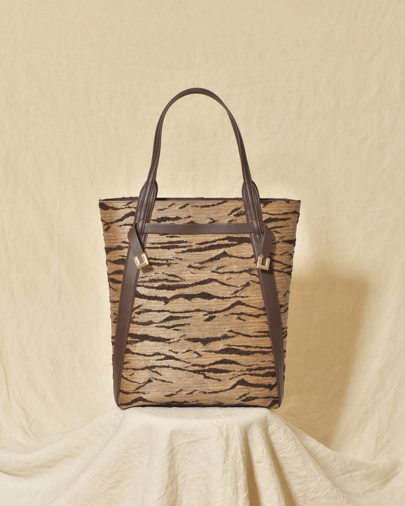Sac cabas à motif félin en cuir Elisabetta Franchi