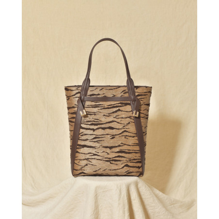 Sac cabas à motif félin en cuir Elisabetta Franchi