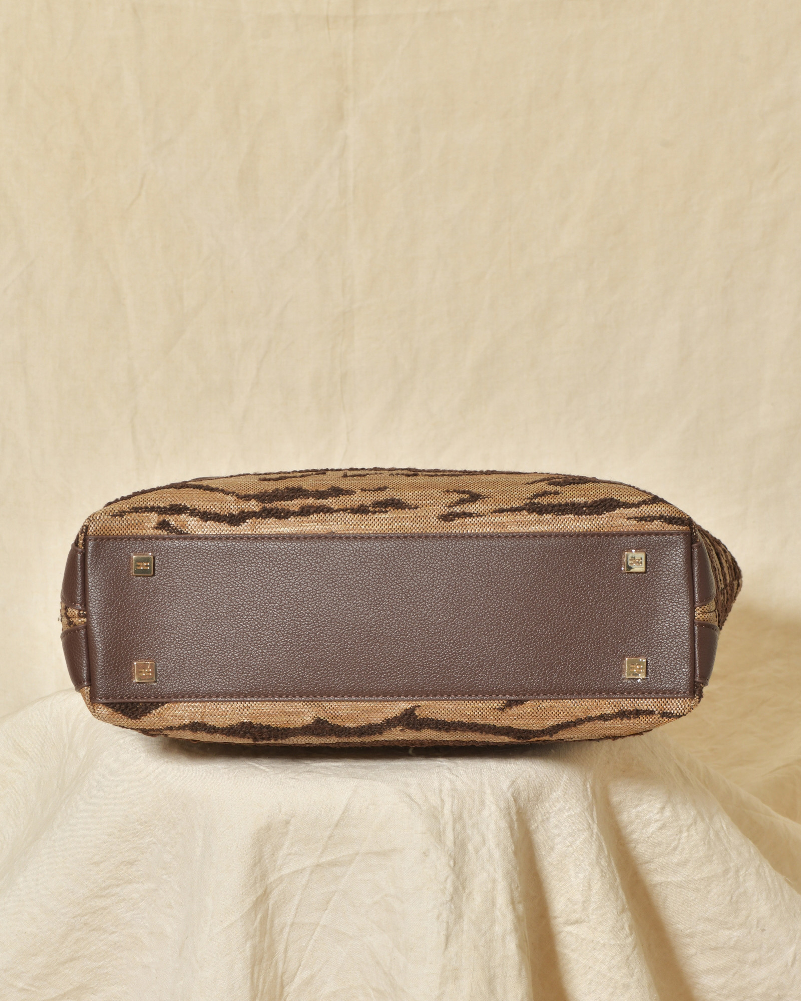 Sac cabas à motif félin en cuir Elisabetta Franchi