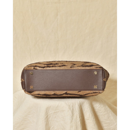 Sac cabas à motif félin en cuir Elisabetta Franchi