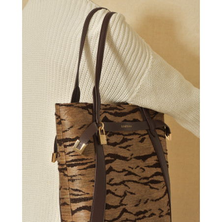 Sac cabas à motif félin en cuir Elisabetta Franchi