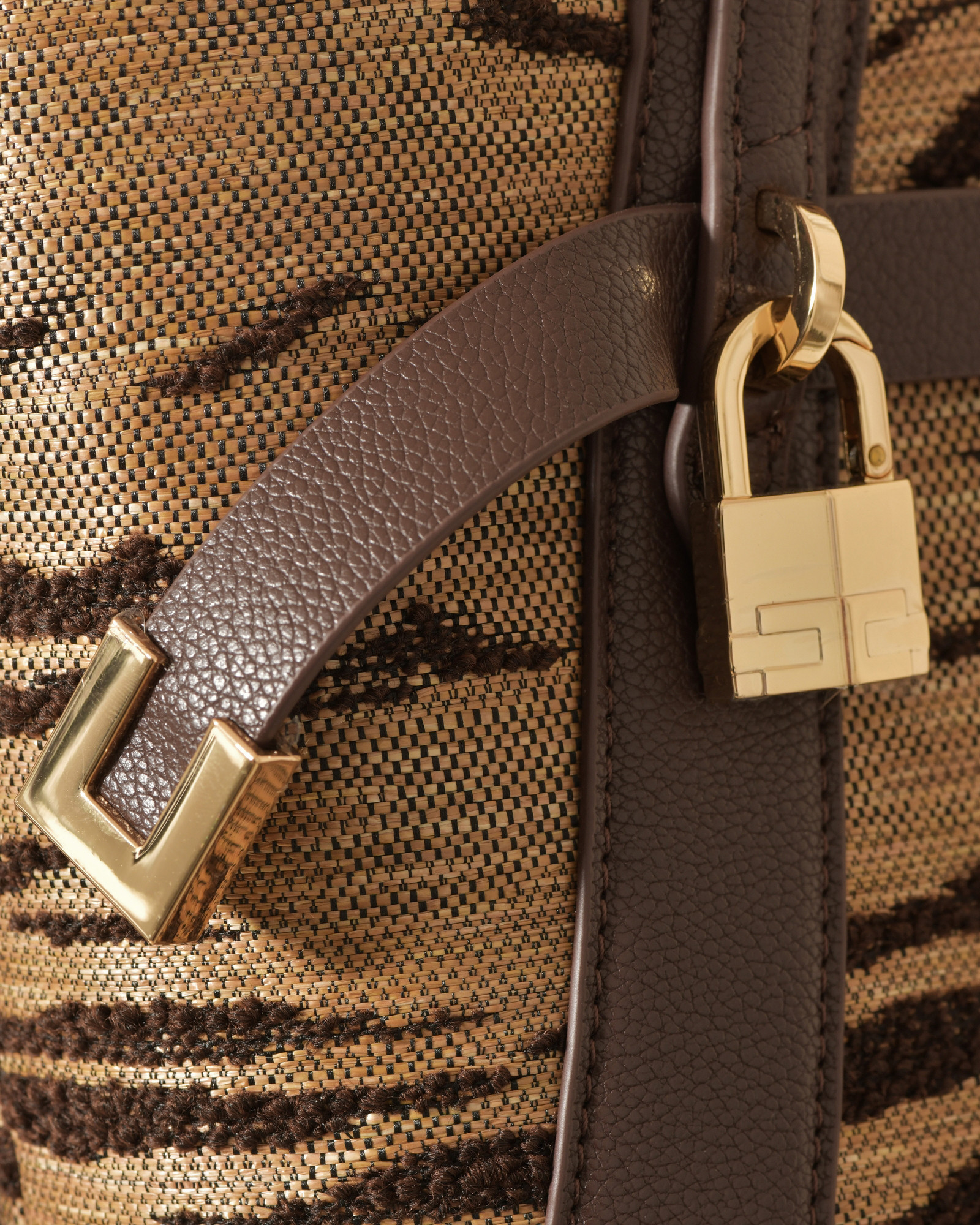 Sac cabas à motif félin en cuir Elisabetta Franchi