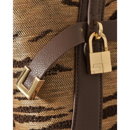 Sac cabas à motif félin en cuir Elisabetta Franchi