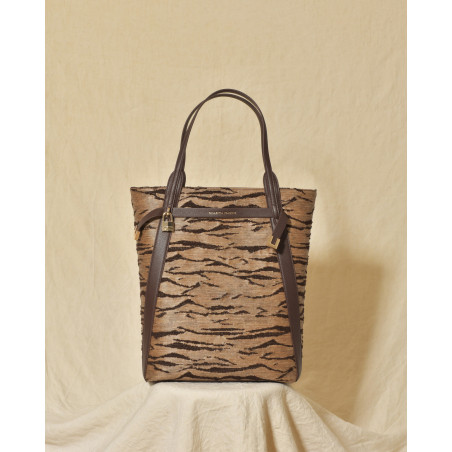 Sac cabas à motif félin en cuir Elisabetta Franchi