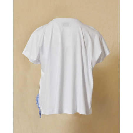 T-shirt blanc à broderies cœur Front Street
