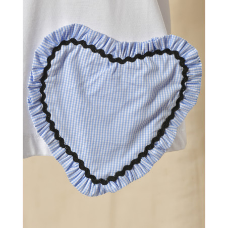 T-shirt blanc à broderies cœur Front Street