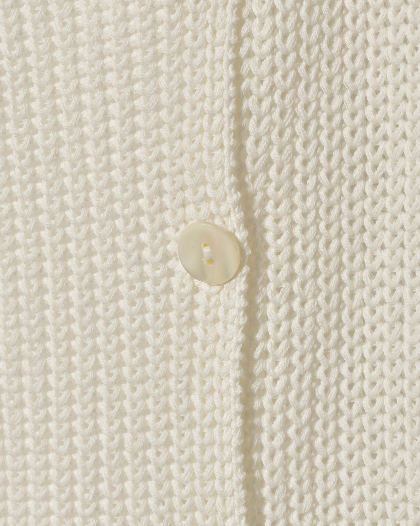 Gilet long maille ajourée blanc Emma White