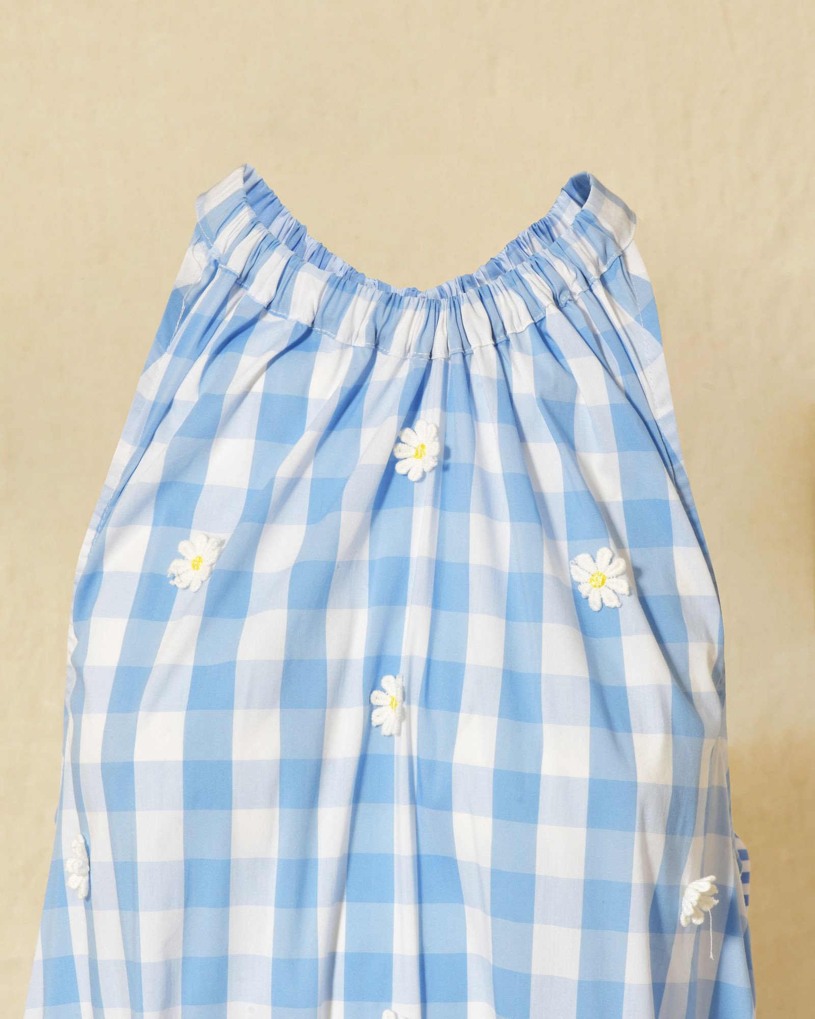 Robe longue sans manches à carreaux bleus Front Street
