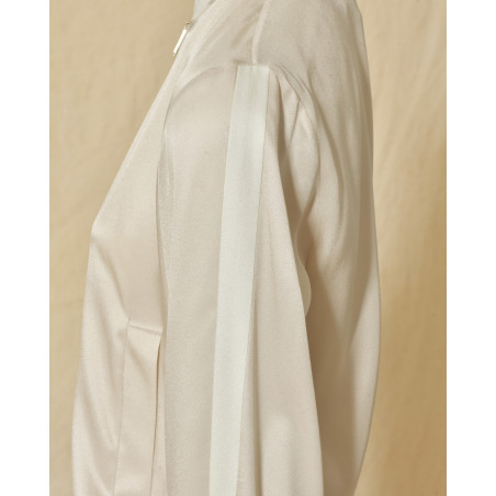 Veste bomber en soie crème Lorena Antoniazzi