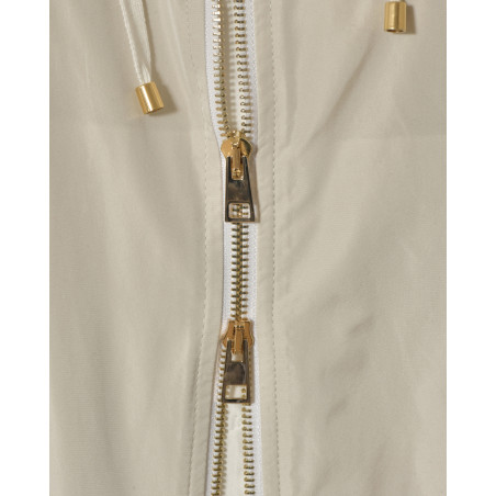 Veste bomber imperméable à capuche crème Lorena Antoniazzi