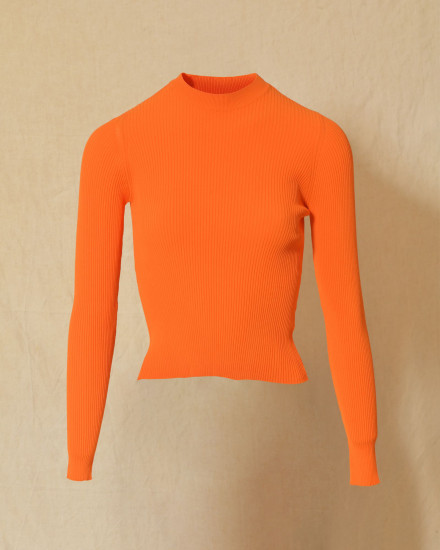Pull en maille fin orange Emma White