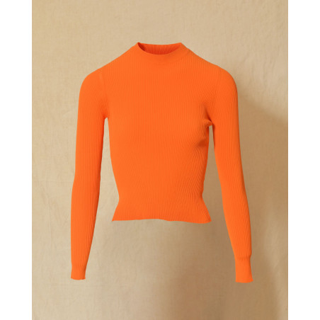 Pull en maille fin orange Emma White