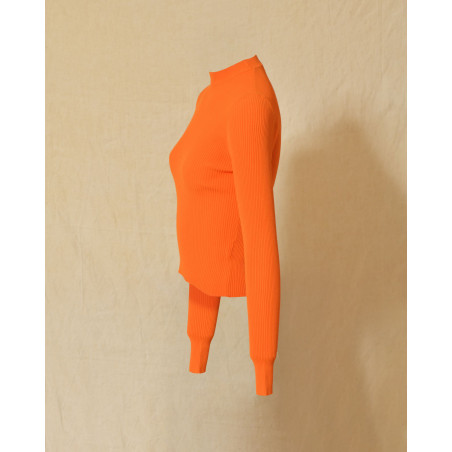 Pull en maille fin orange Emma White
