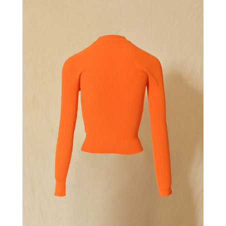 Pull en maille fin orange Emma White