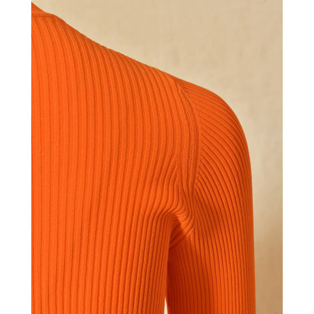 Pull en maille fin orange Emma White