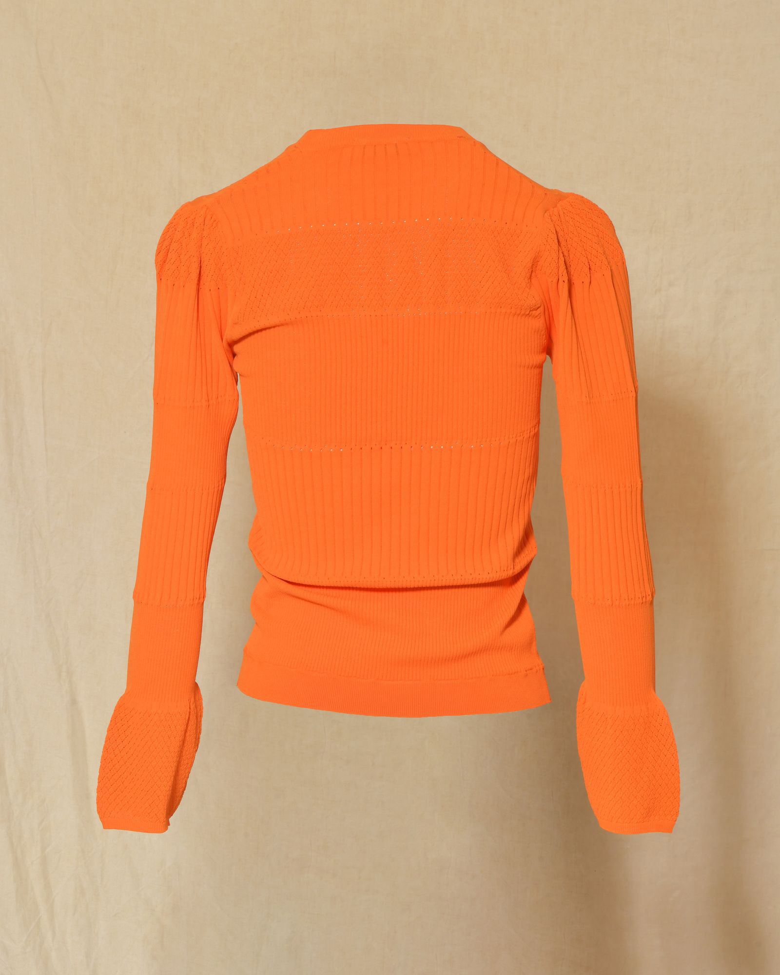 Pull en maille ajourée fin orange Emma White