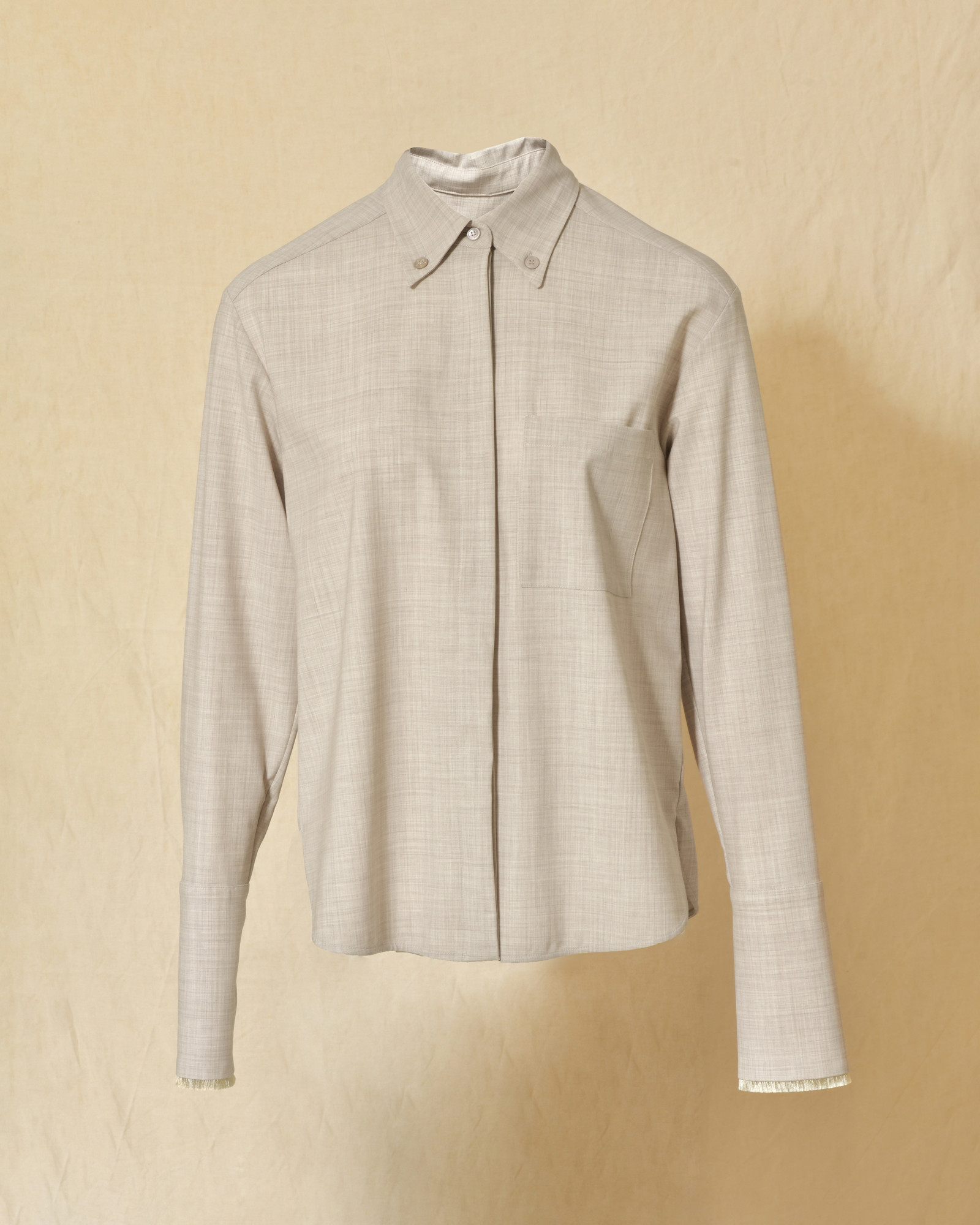 Chemise beige à bords frangés Lorena Antoniazzi