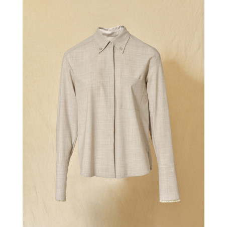 Chemise beige à bords frangés Lorena Antoniazzi