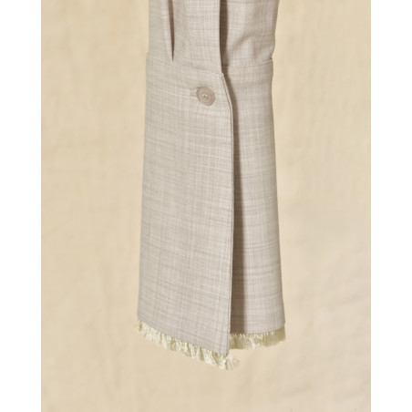 Chemise beige à bords frangés Lorena Antoniazzi