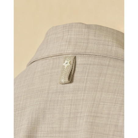 Chemise beige à bords frangés Lorena Antoniazzi
