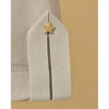 Tee-shirt en coton beige à cristaux Swarovski Lorena Antoniazzi