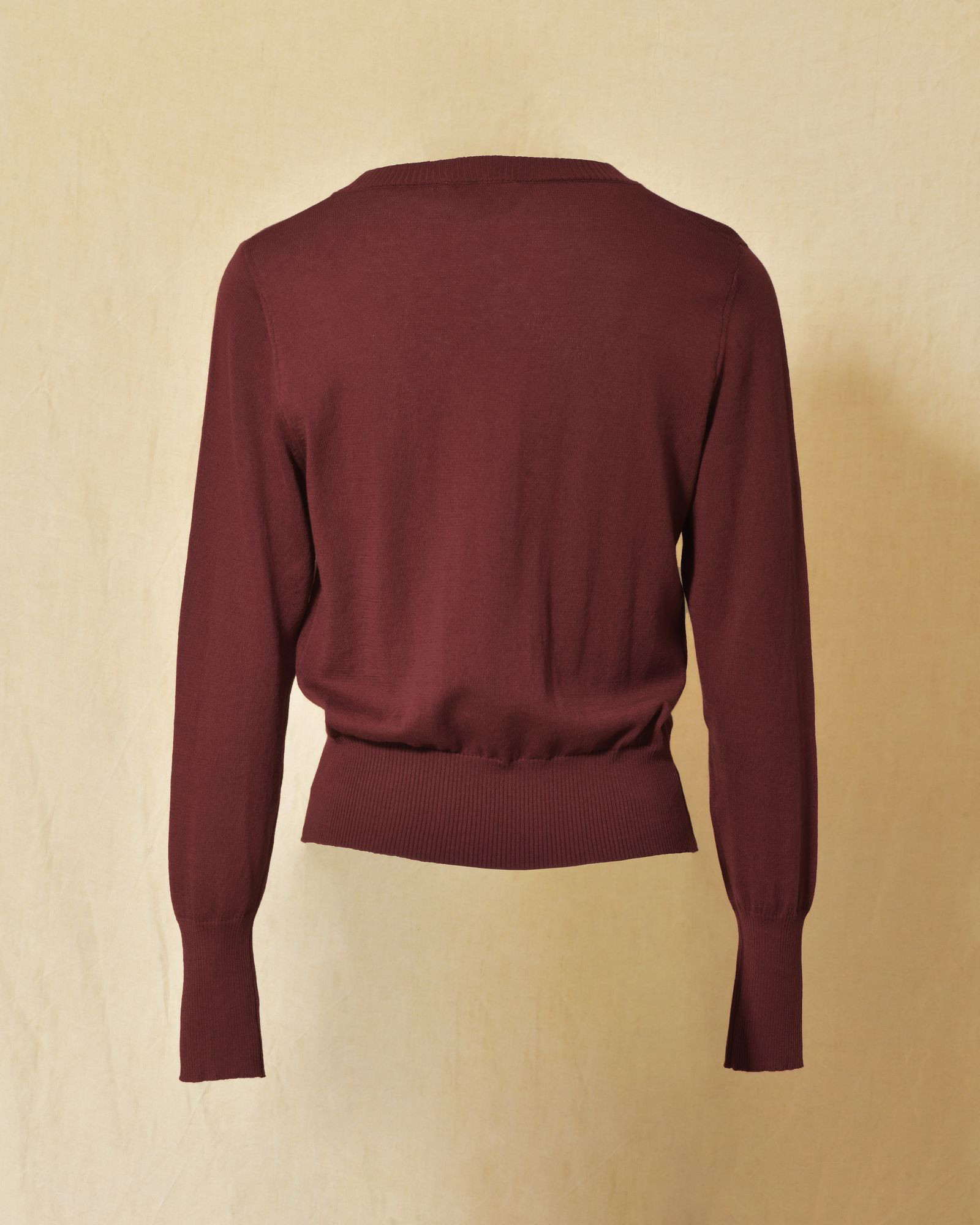 Pull en maille fin bordeaux Emma White