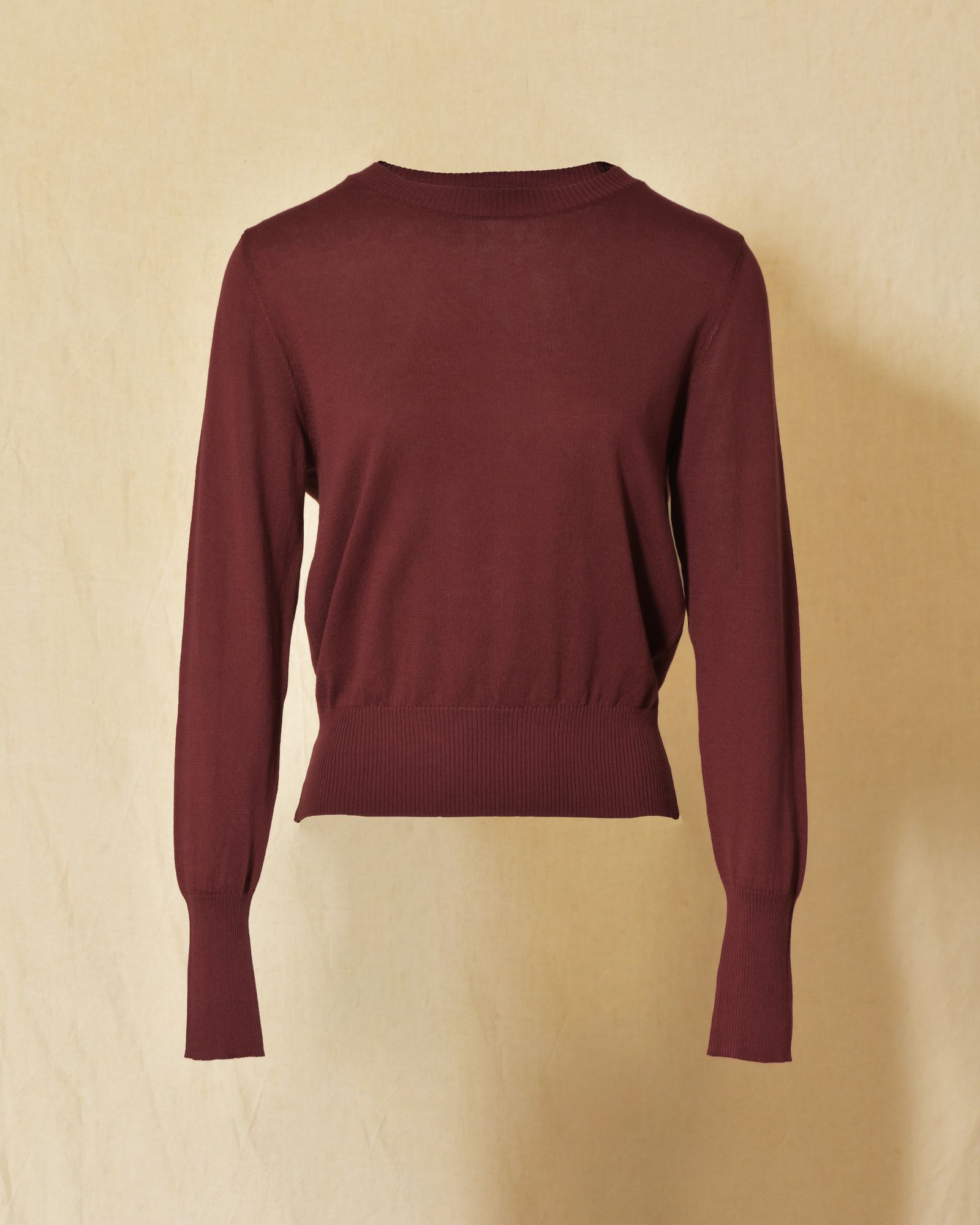 Pull en maille fin bordeaux Emma White
