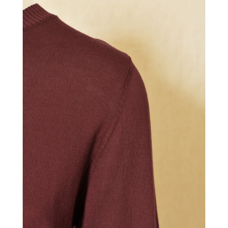 Pull en maille fin bordeaux Emma White