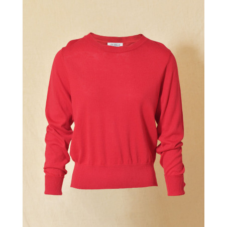 Pull en maille fin rouge Emma White