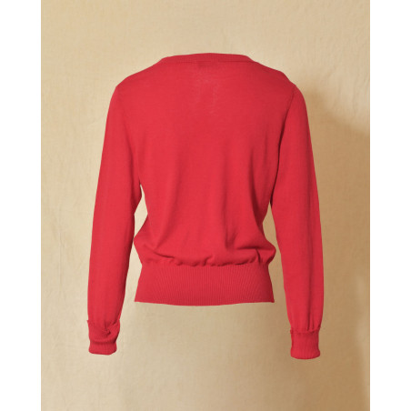 Pull en maille fin rouge Emma White