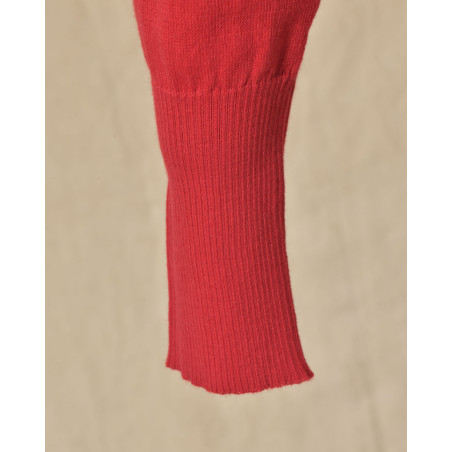Pull en maille fin rouge col V Emma White