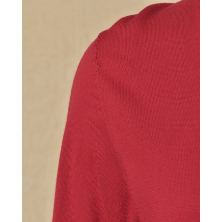 Pull en maille fin rouge col V Emma White