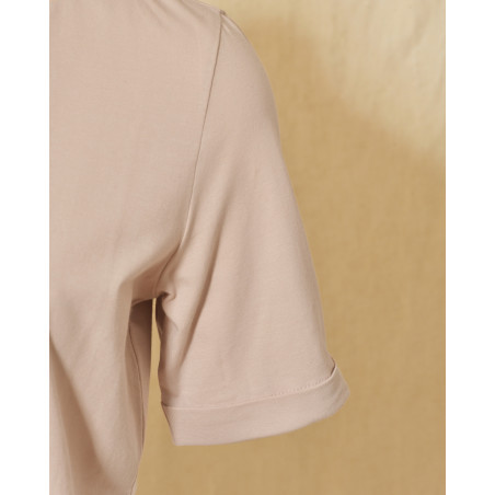 Tee-shirt en coton rose à cristaux Swarovski Lorena Antoniazzi