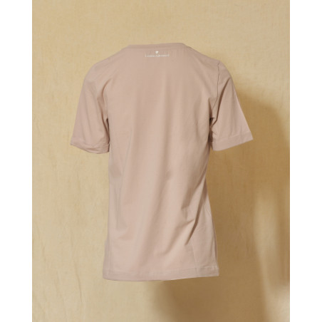 Tee-shirt en coton rose à cristaux Swarovski Lorena Antoniazzi