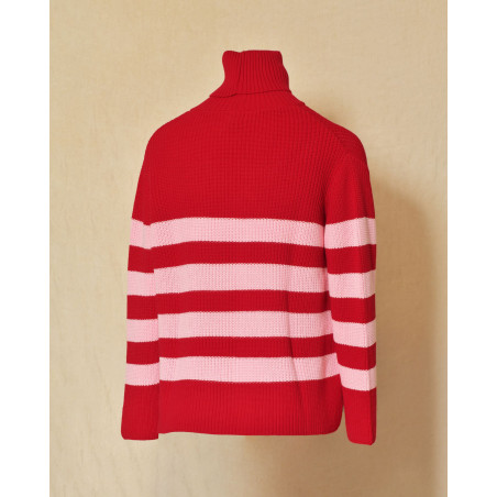 Pull à col roulé bicolore Emma White