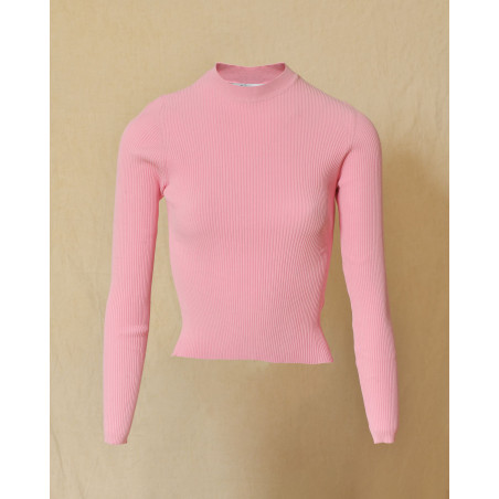 Pull en maille fin rose Emma White