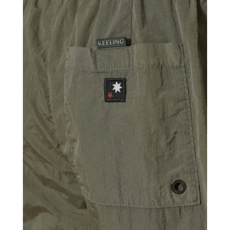 Short de bain kaki effet froissé Keeling