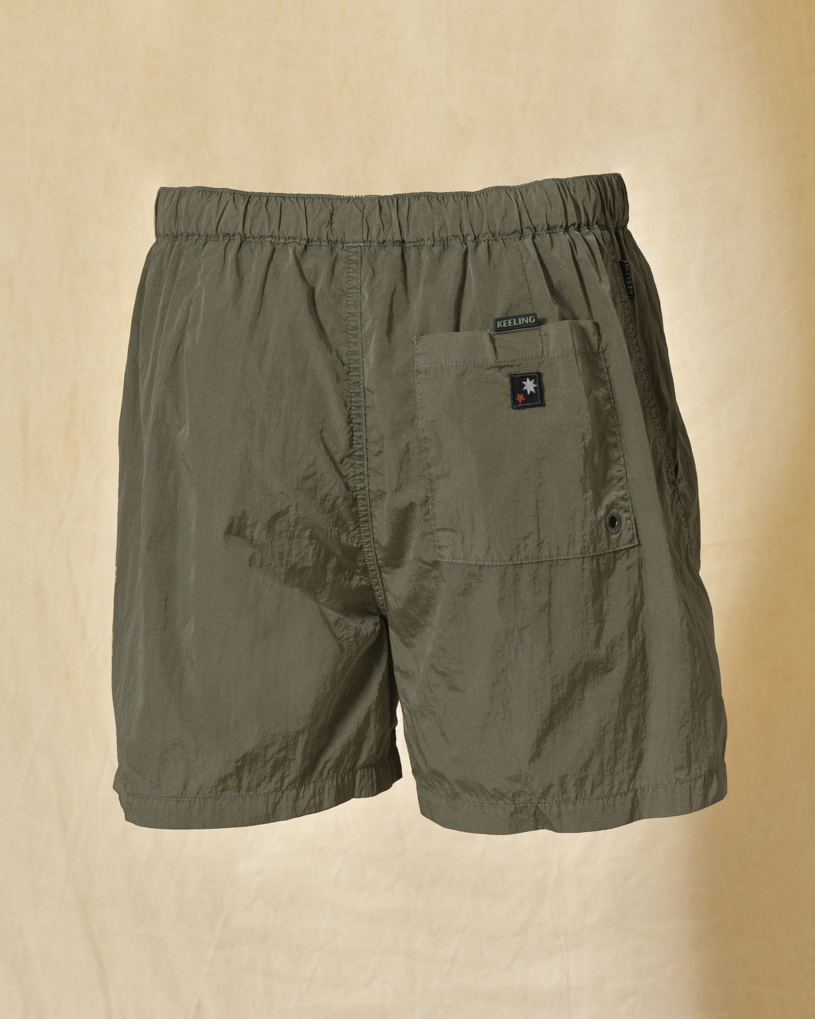 Short de bain kaki effet froissé Keeling