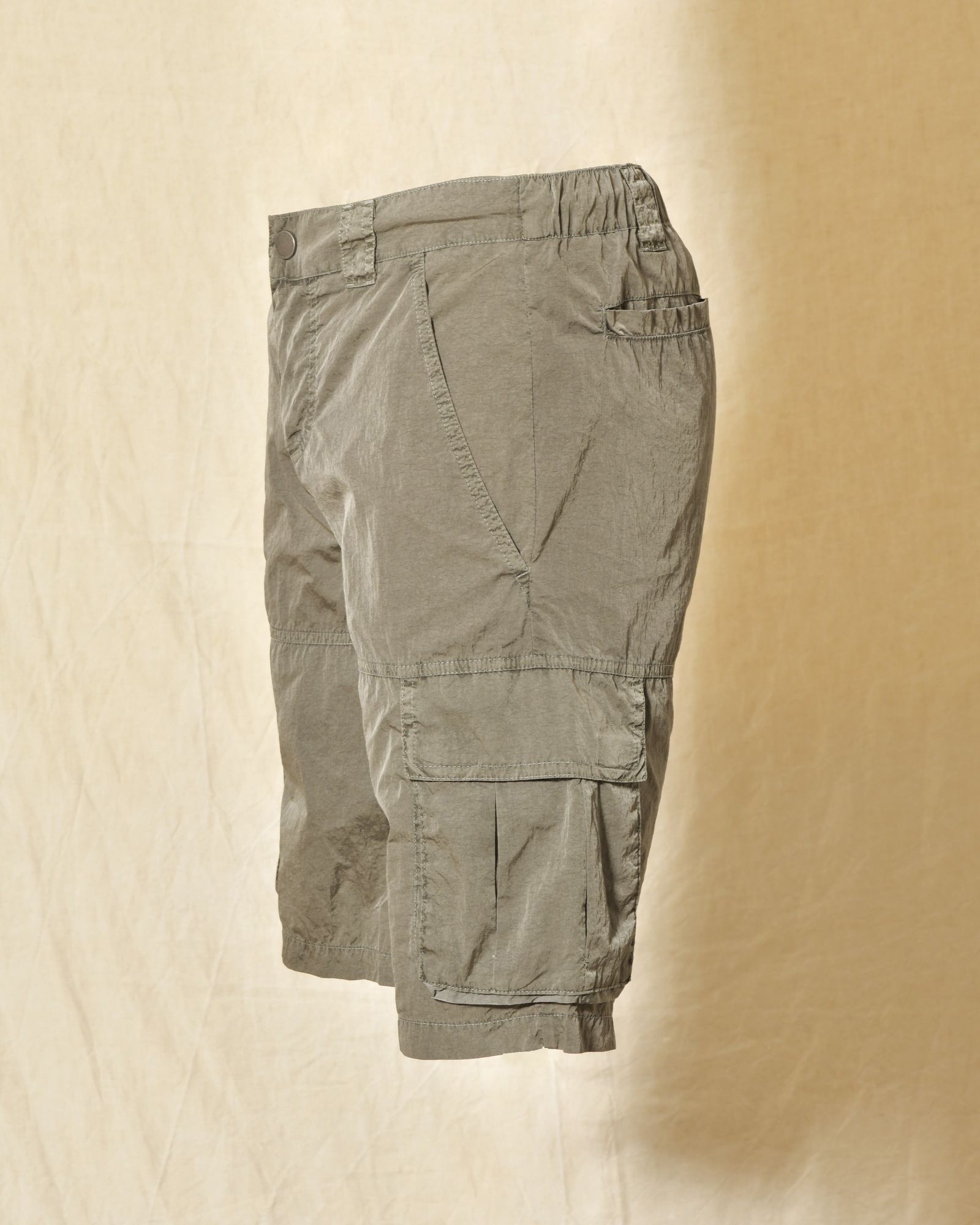Short de bain cargo kaki effet froissé Keeling
