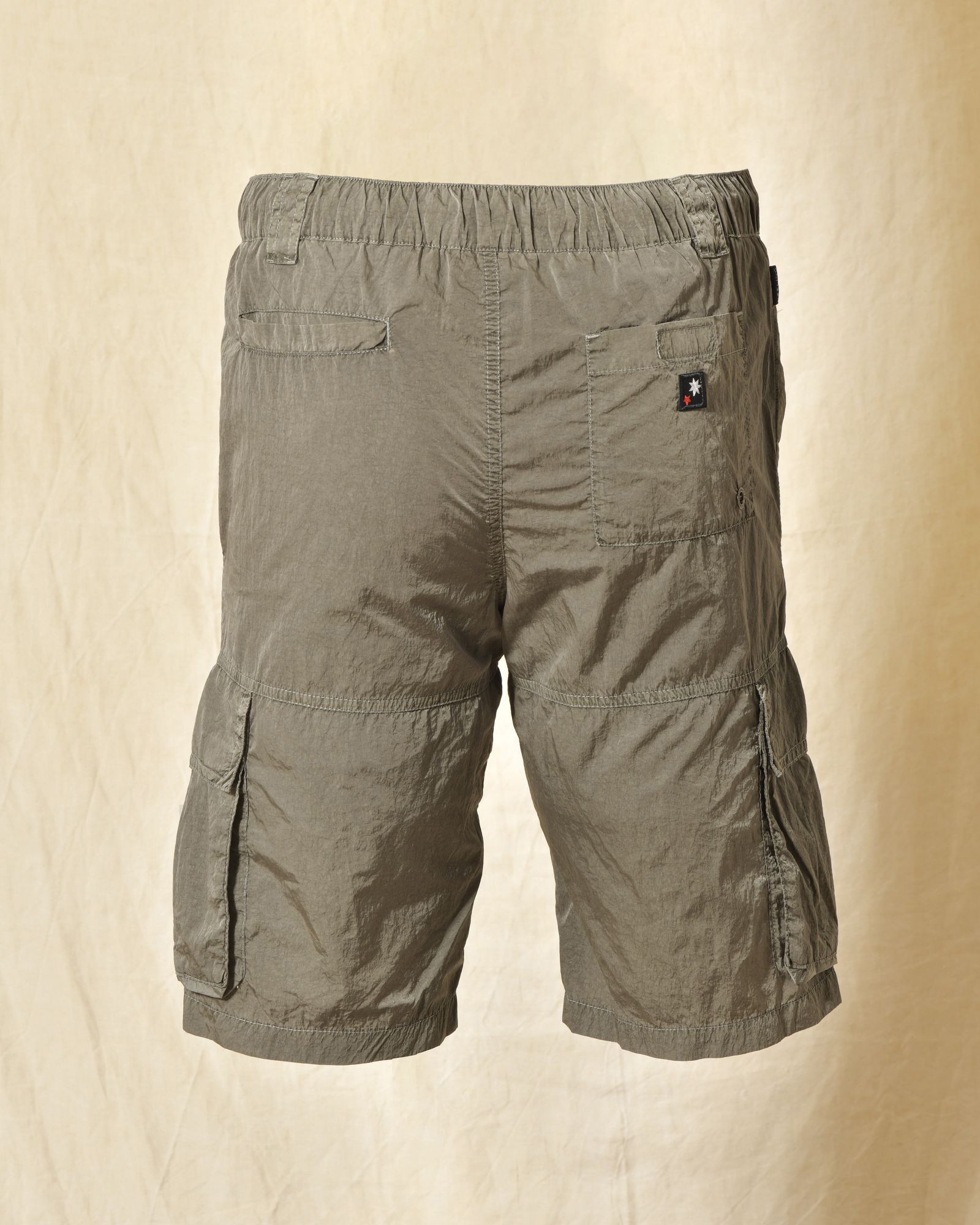 Short de bain cargo kaki effet froissé Keeling