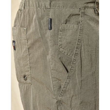 Short de bain cargo kaki effet froissé Keeling
